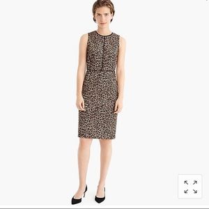 Sheath dress in leopard bi-stretch cotton